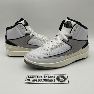 Size 6.5y-Nike Air Jordan 2 Retro Python White Fire Red‎ Black (DQ8562-102)